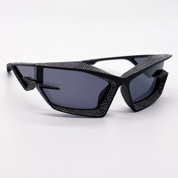 NEW GIVENCHY GV40082I 02A MATTE BLACK WITH STONES WOMEN SUNGLASSES GIVENCHY - Picture 6 of 12